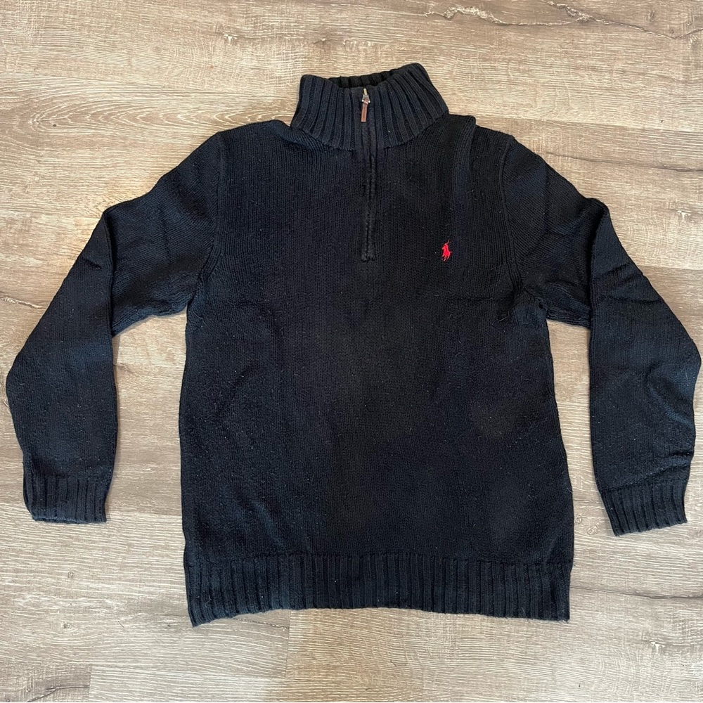 Polo by Ralph Lauren Men’s Black XL Quarter Zip Sweater